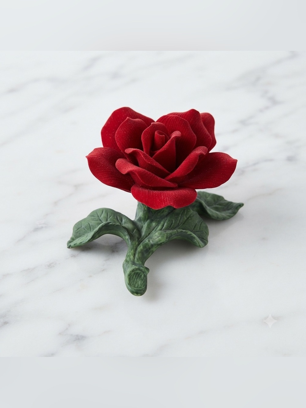 Vintage 1980 Mr Lincoln Porcelain Red Rose Flower Figurine Statue Sculpture